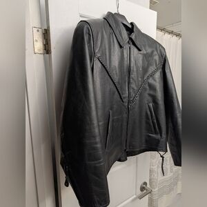 Black Leather Biker Jacket